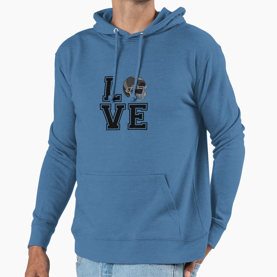 Love Football Hoodie - Novelty Apparel for Adults - T-Shirt, Sweatshirt, Hoodie