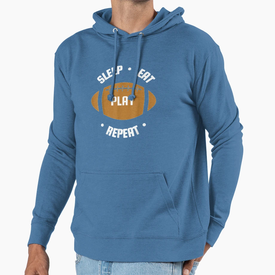 Rug Sleep Eat Play Repeat Sports Hoodie - Fun Novelty Design Men Women - T-Shirt, Sweatshirt, Hoodie