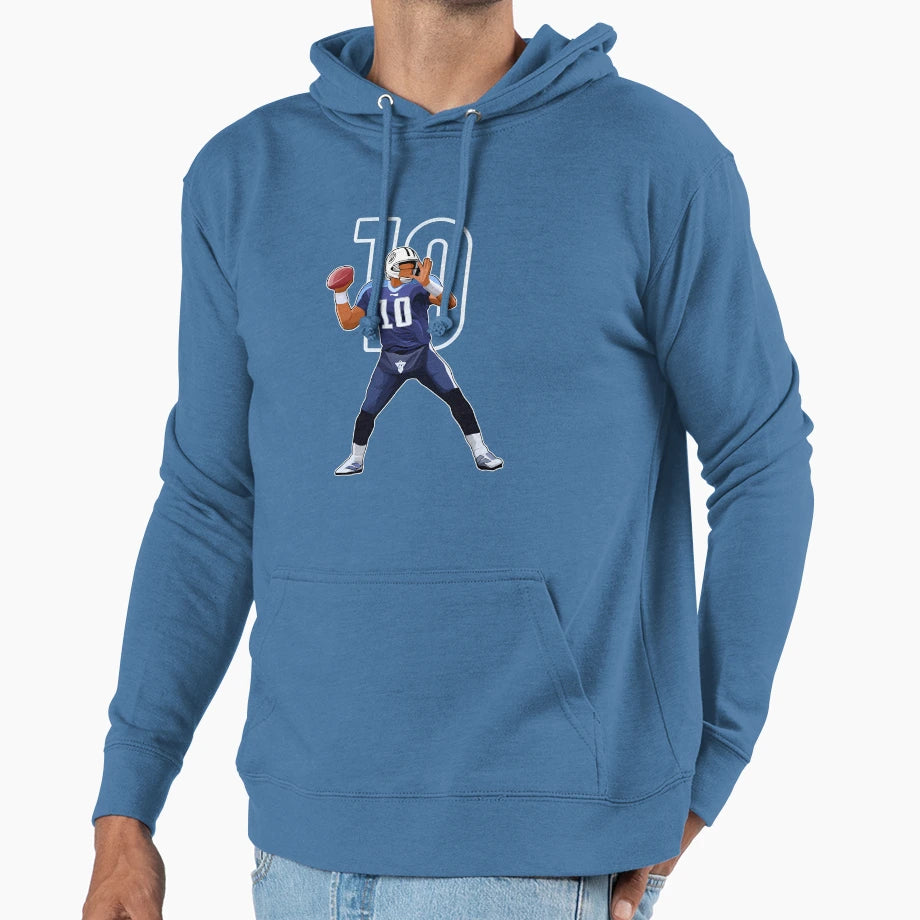 Vince Young Tennessee 10 Number Hoodie - Custom Art Print Unisex - T-Shirt, Sweatshirt, Hoodie