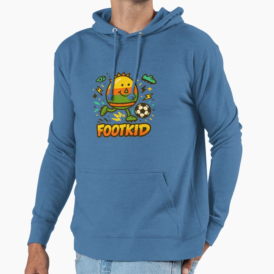 Footkid Little Football Hero Hoodie - Unique Graphic Unisex - T-Shirt, Sweatshirt, Hoodie