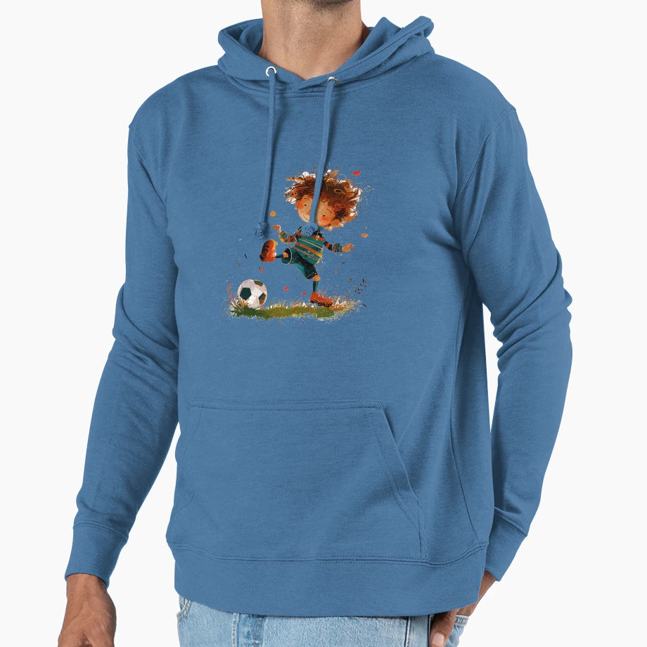 Little Playing Soccer Hoodie - Trendy Graphic for Adults - T-Shirt, Sweatshirt, Hoodie