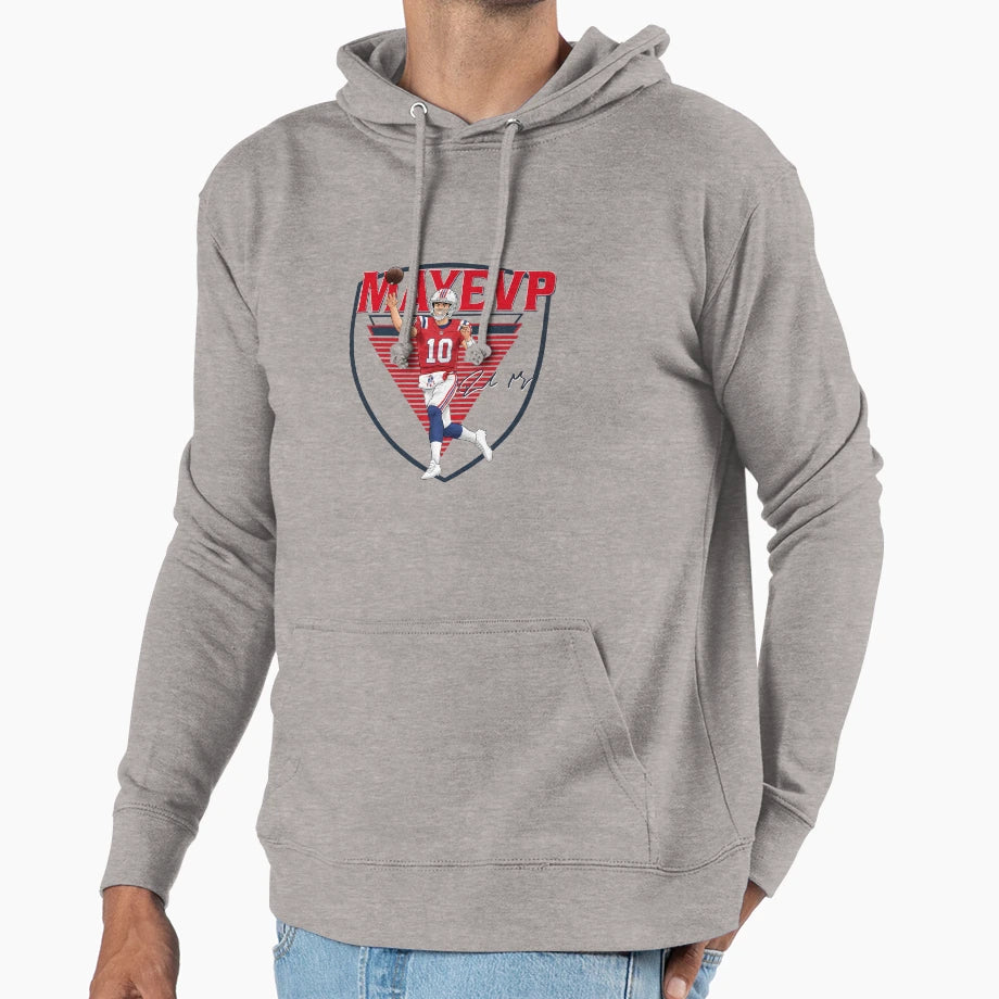 Maye Vp Drake Maye Mvp Hoodie - Minimalist Print for Adults - T-Shirt, Sweatshirt, Hoodie