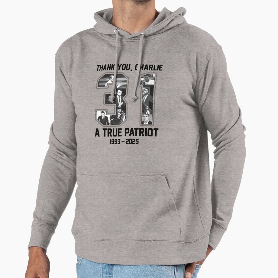 Thank You Charlie True Patriot Hoodie - Graphic Print Men Women - T-Shirt, Sweatshirt, Hoodie