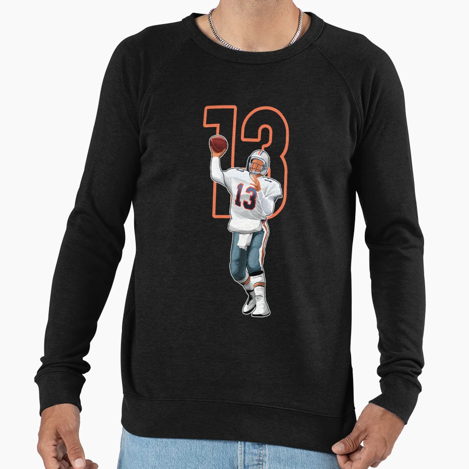 Dan Marino Miami 13 Number Sweatshirt - Fun Novelty Design for Adults - T-Shirt, Sweatshirt, Hoodie