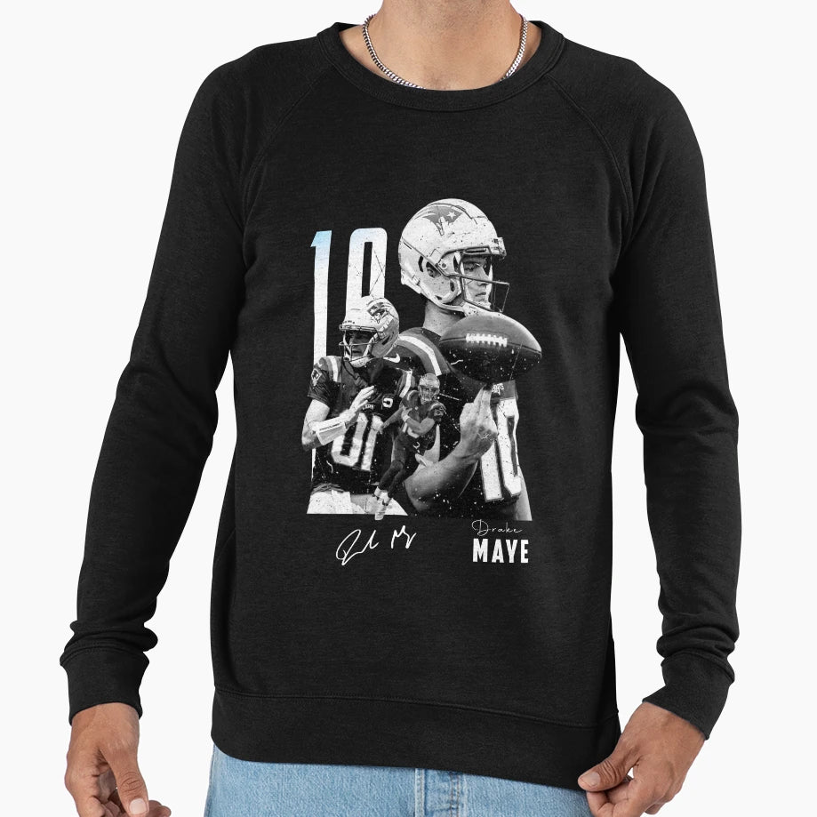 Bleached Drake Maye New England Sweatshirt - Casual Everyday Wear Unisex - T-Shirt, Sweatshirt, Hoodie