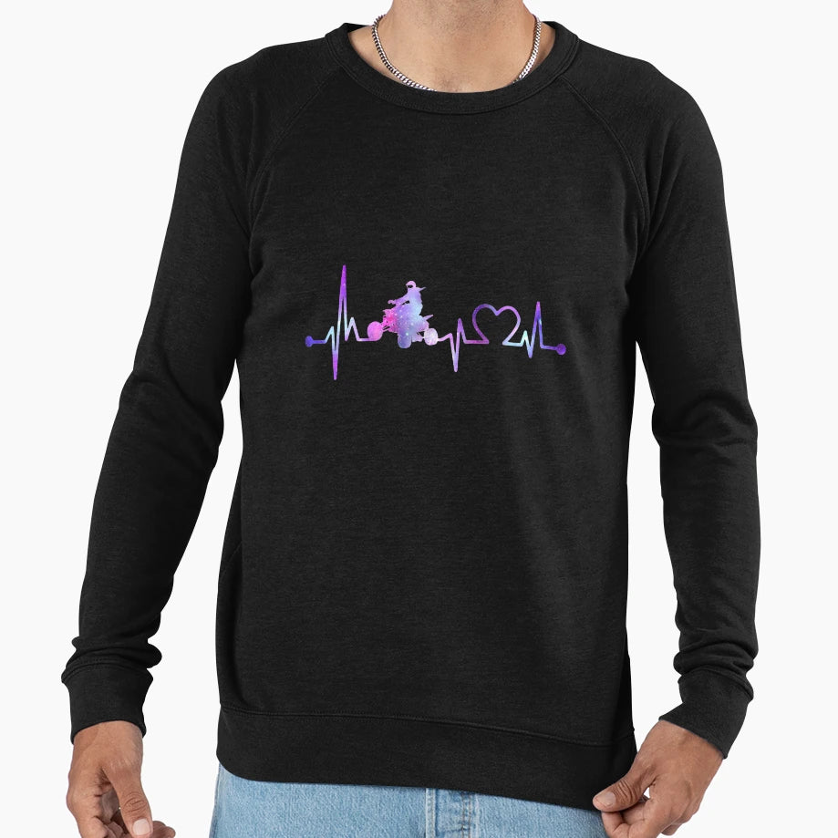 Atv Bicycle Heartbeat Galaxy Sweatshirt - Casual Everyday Wear Men Women - T-Shirt, Sweatshirt, Hoodie
