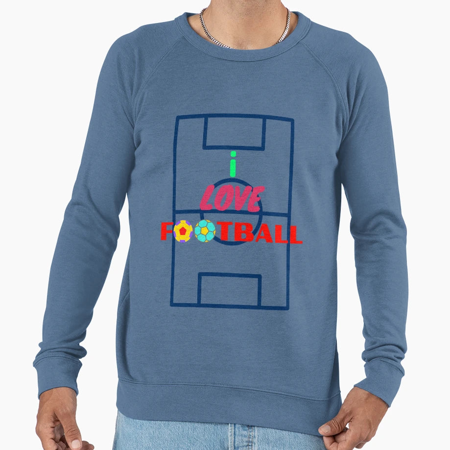 I Love Football Sweatshirt - Minimalist Print for Adults - T-Shirt, Sweatshirt, Hoodie