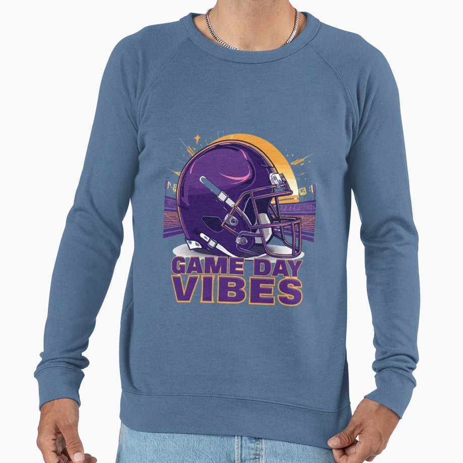 Copy Purple Gold Helmet Game Day Sweatshirt - Aesthetic Graphic Unisex - T-Shirt, Sweatshirt, Hoodie