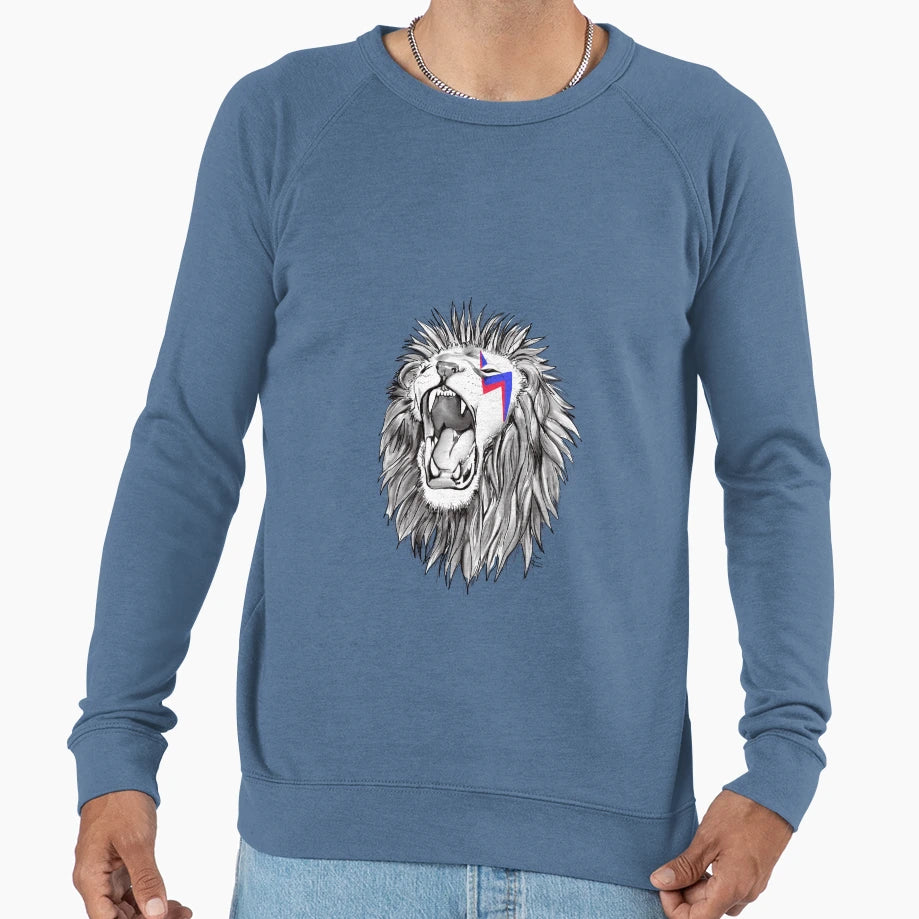 Lion Lightning Sweatshirt - Unique Graphic for Adults - T-Shirt, Sweatshirt, Hoodie