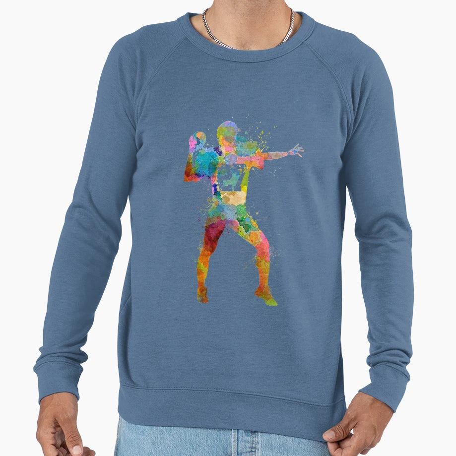 Quarterback American Throwing Sweatshirt - Fun Novelty Design Men Women - T-Shirt, Sweatshirt, Hoodie