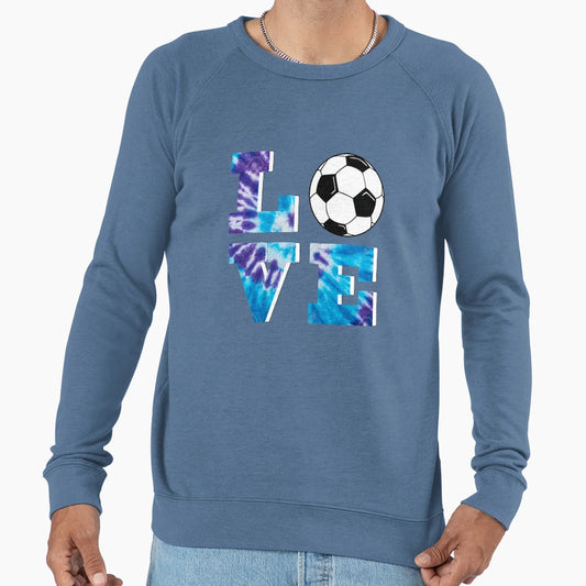 Blue Purple Soccer Love Tie Dye Sweatshirt - Custom Art Print for Adults - T-Shirt, Sweatshirt, Hoodie