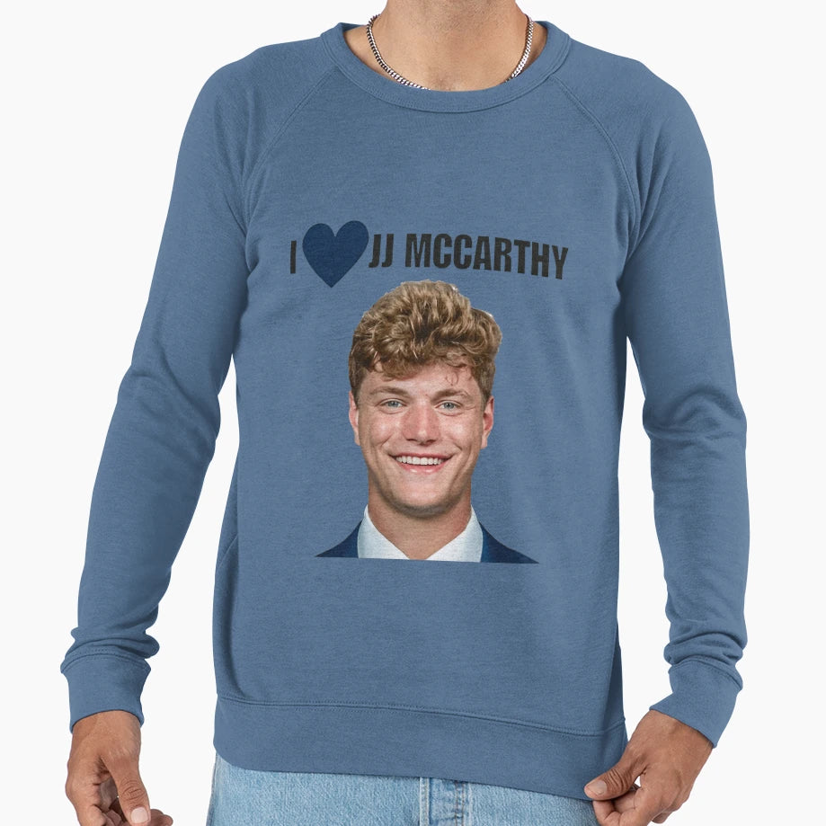 Jj Mccarthy Heart Sweatshirt - Graphic Print Unisex - T-Shirt, Sweatshirt, Hoodie