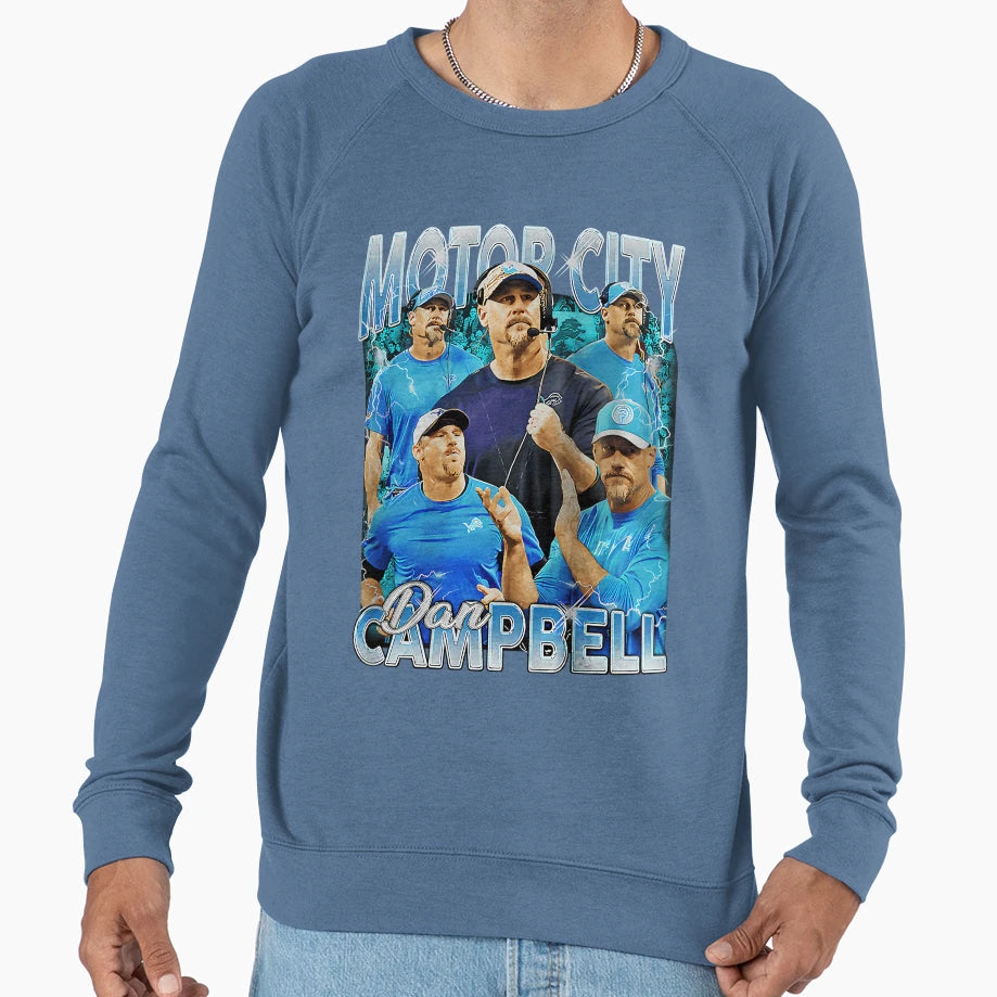 Dan Campbell Motor City Detroit Sweatshirt - Casual Everyday Wear Unisex - T-Shirt, Sweatshirt, Hoodie