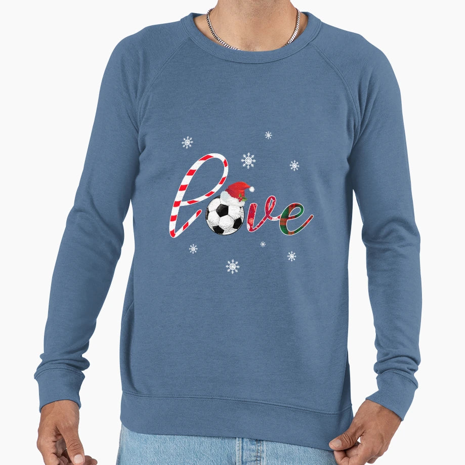 Love Santa Soccer Team Football Player T-Shirt - Minimalist Print Unisex - T-Shirt, Sweatshirt, Hoodie