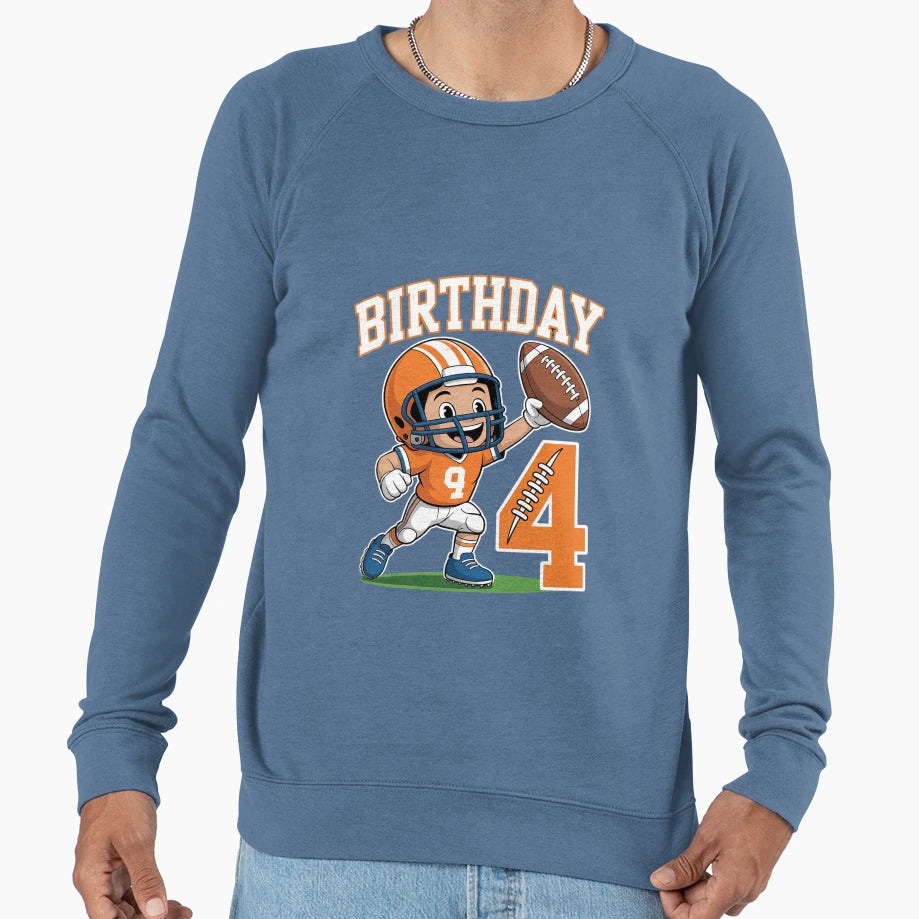 4Th Birthday Football Player Dabbing Sweatshirt - Streetwear Style Unisex - T-Shirt, Sweatshirt, Hoodie