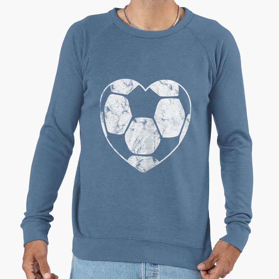 Soccer Ball Heart Mom Fan Parent Sweatshirt - Streetwear Style Unisex - T-Shirt, Sweatshirt, Hoodie