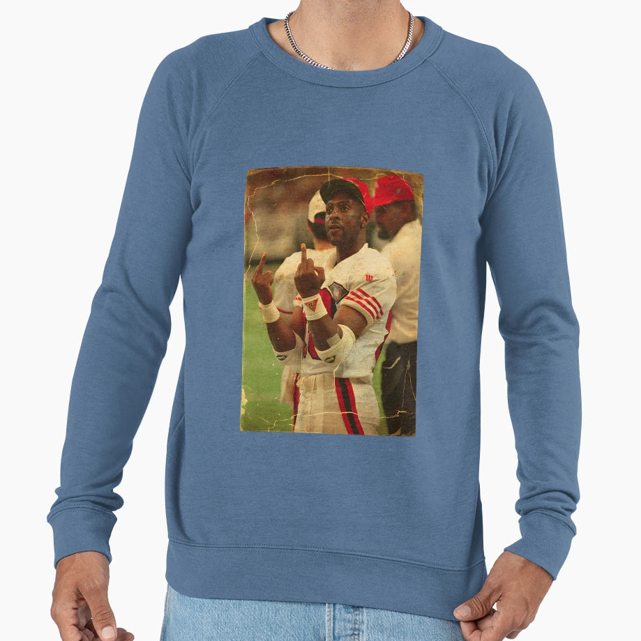 Memem Middle Finger Jerry Rice Sweatshirt - Aesthetic Graphic Men Women - T-Shirt, Sweatshirt, Hoodie