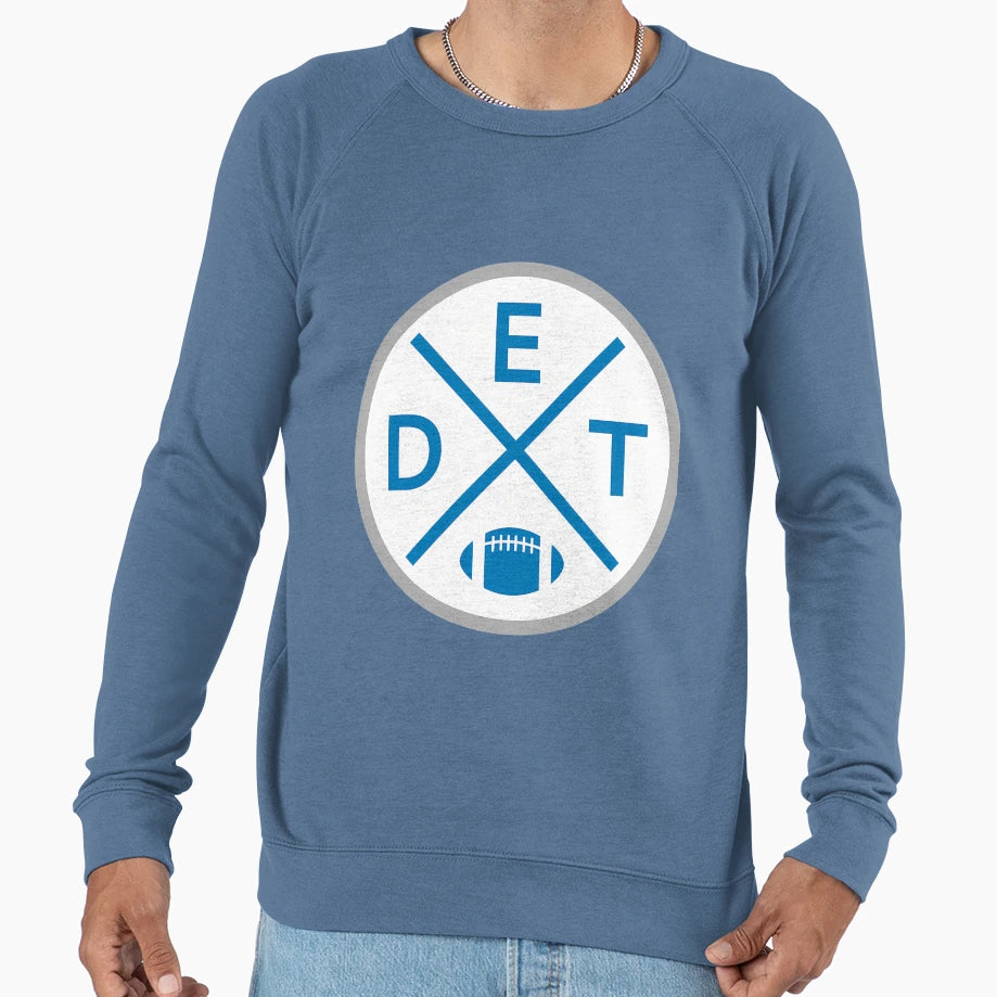 Detroit Football Emblem Det Pride Sweatshirt - Novelty Apparel for Adults - T-Shirt, Sweatshirt, Hoodie