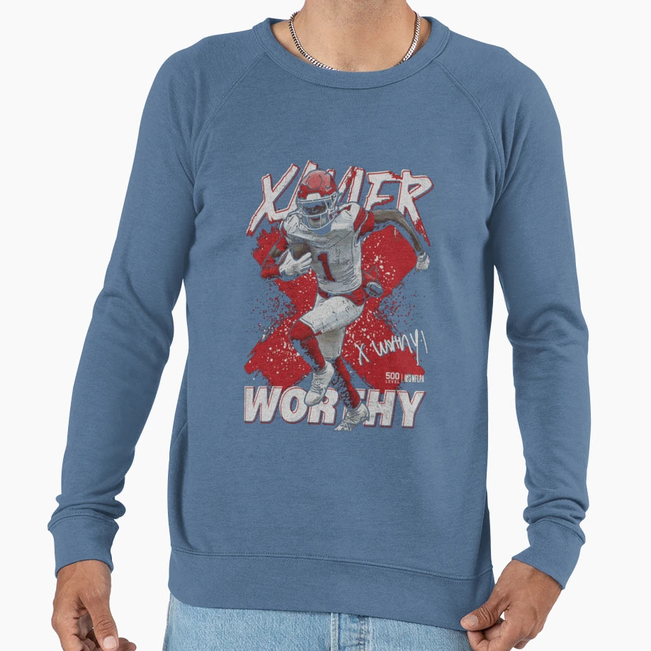 Xavier Worthy Football Action Artwork Sweatshirt - Graphic Print Men Women - T-Shirt, Sweatshirt, Hoodie