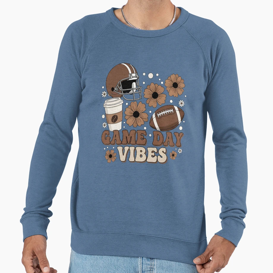 Game Day Vibes Football Coffee Sweatshirt - Aesthetic Graphic Men Women - T-Shirt, Sweatshirt, Hoodie