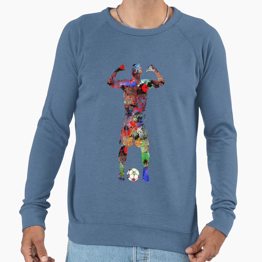 Football Player Sweatshirt - Graphic Print Unisex - T-Shirt, Sweatshirt, Hoodie