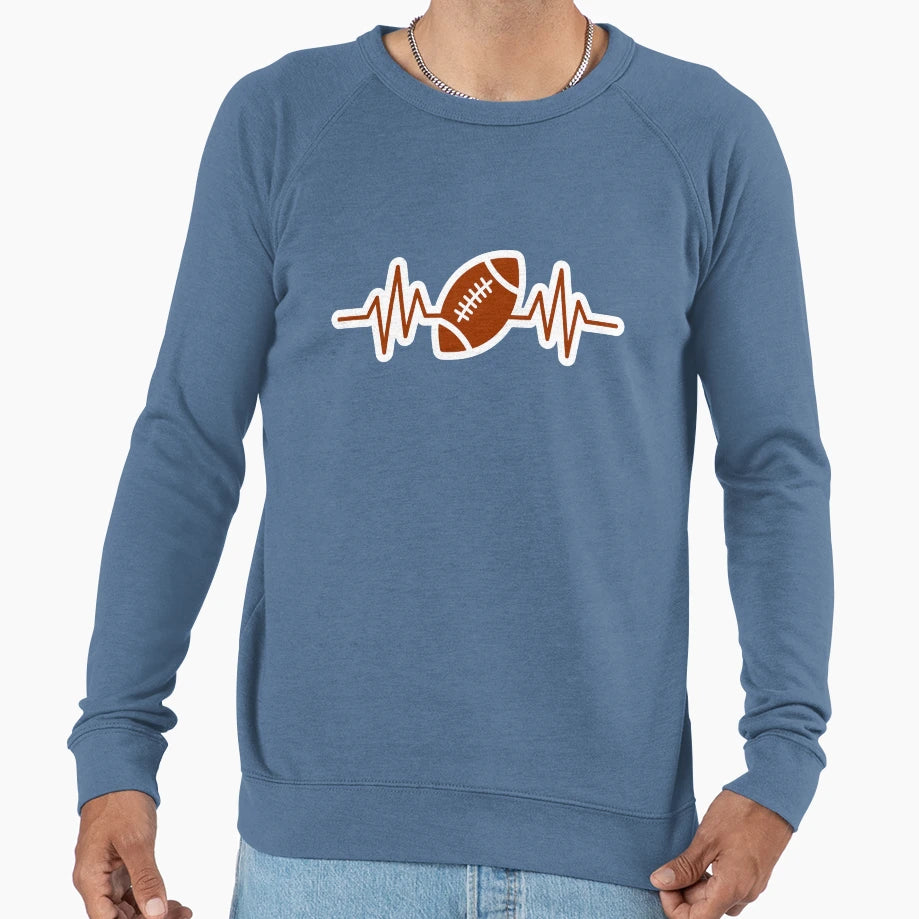 Football Ekg Sweatshirt - Minimalist Print Unisex - T-Shirt, Sweatshirt, Hoodie