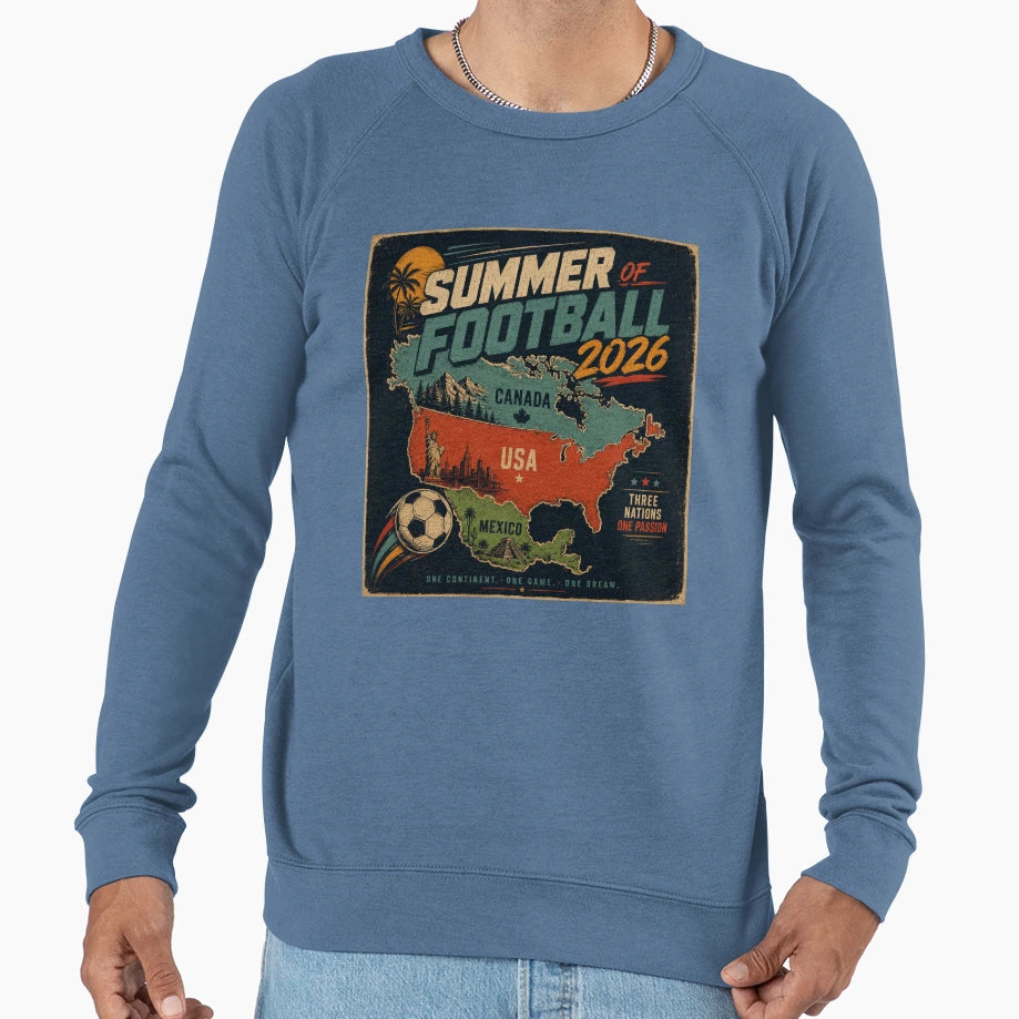 Summer Football 2026 North Sweatshirt - Aesthetic Graphic for Adults - T-Shirt, Sweatshirt, Hoodie