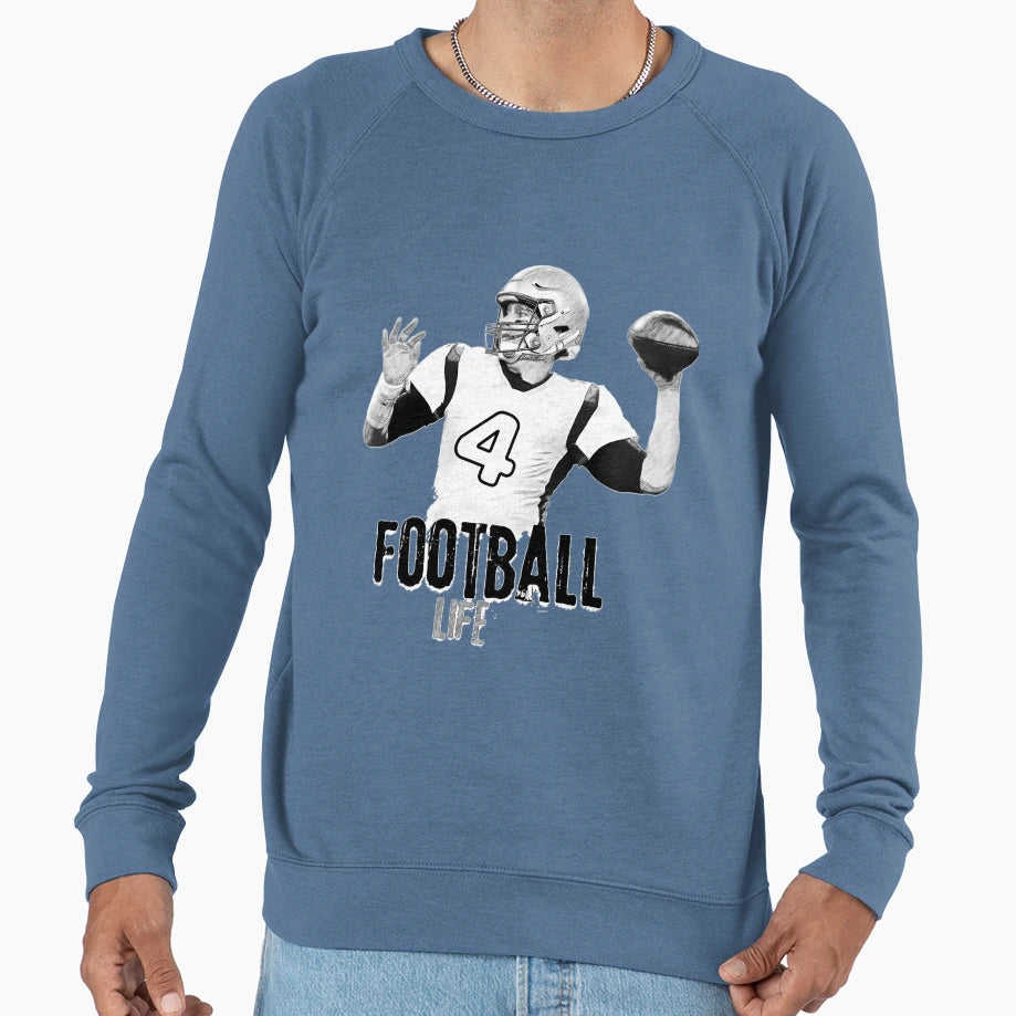 Football Life Sketch Quarterback Sweatshirt - Streetwear Style Men Women - T-Shirt, Sweatshirt, Hoodie