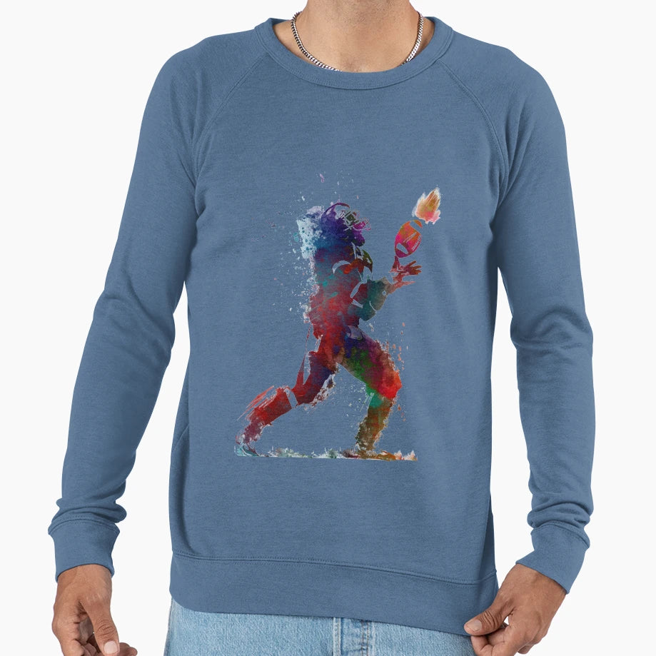 American Football Player 2 Sport Sweatshirt - Minimalist Print Men Women - T-Shirt, Sweatshirt, Hoodie