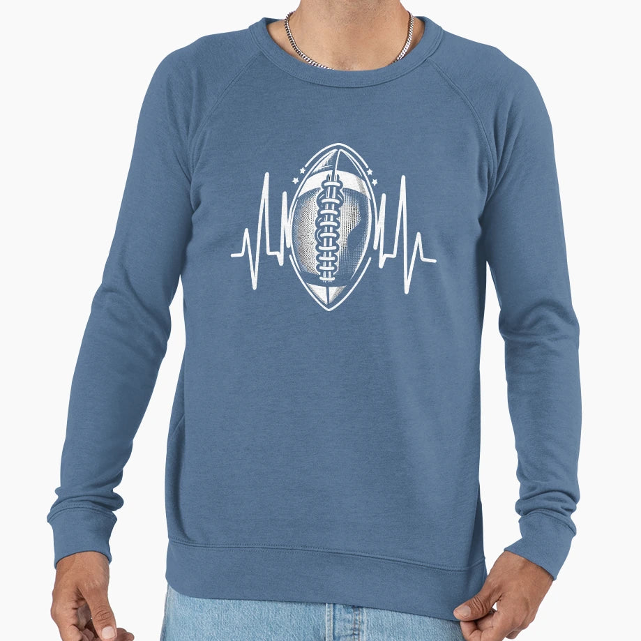 Gridiron Pulse Heartbeat Football Sweatshirt - Custom Art Print Men Women - T-Shirt, Sweatshirt, Hoodie