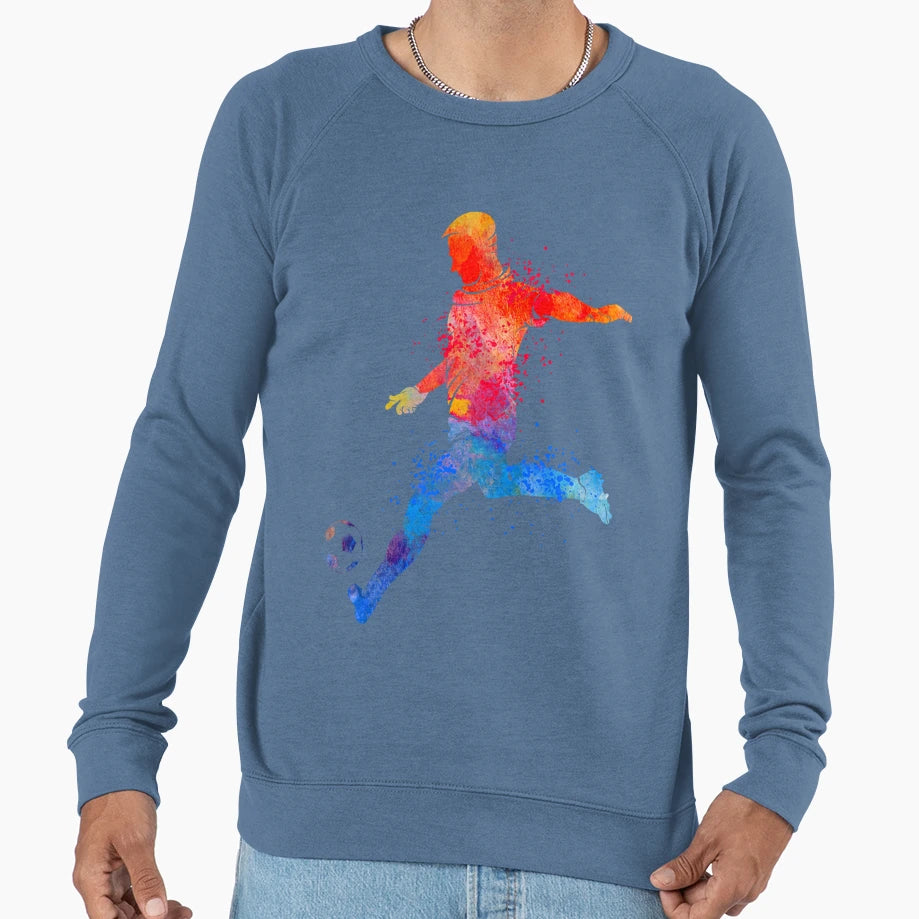 Soccer Player Watercolour Sports Sweatshirt - Custom Art Print Unisex - T-Shirt, Sweatshirt, Hoodie