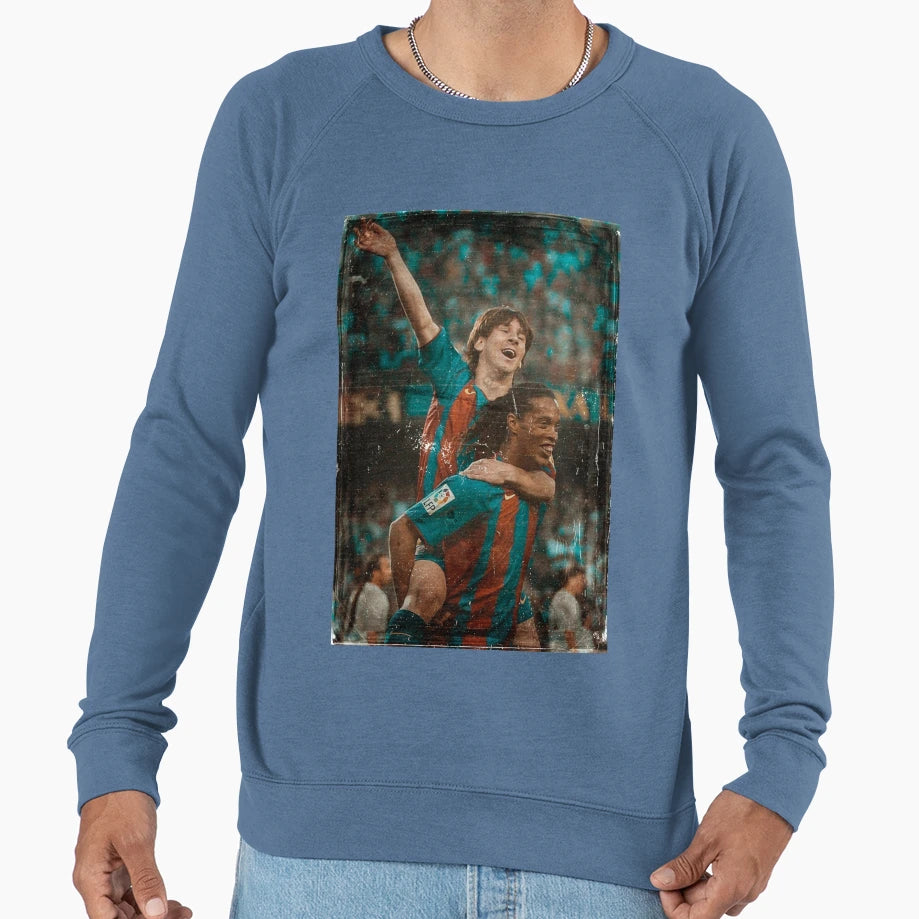 Messi And Ronaldinho Sweatshirt - Aesthetic Graphic for Adults - T-Shirt, Sweatshirt, Hoodie