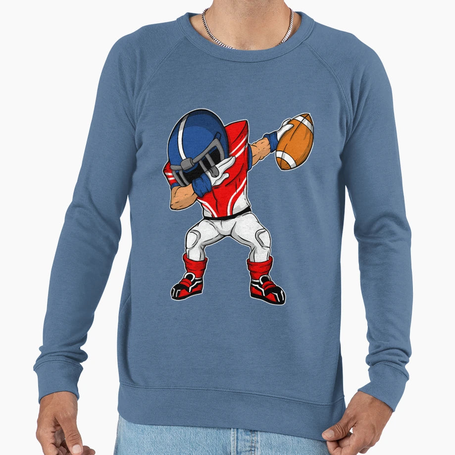 Dabbing Football Player American Sweatshirt - Trendy Graphic for Adults - T-Shirt, Sweatshirt, Hoodie