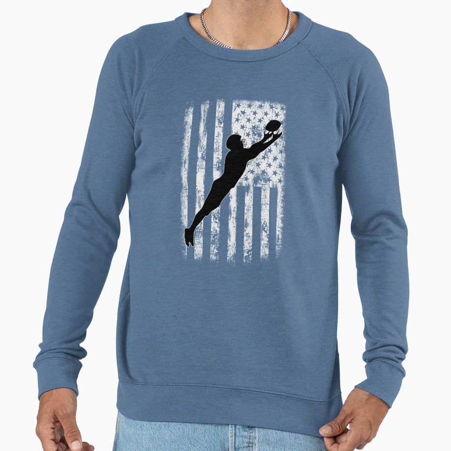 Football American Flag Sweatshirt - Novelty Apparel Men Women - T-Shirt, Sweatshirt, Hoodie