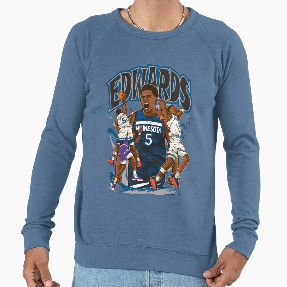 Anthony Edwards Cartoon Sweatshirt - Graphic Print for Adults - T-Shirt, Sweatshirt, Hoodie