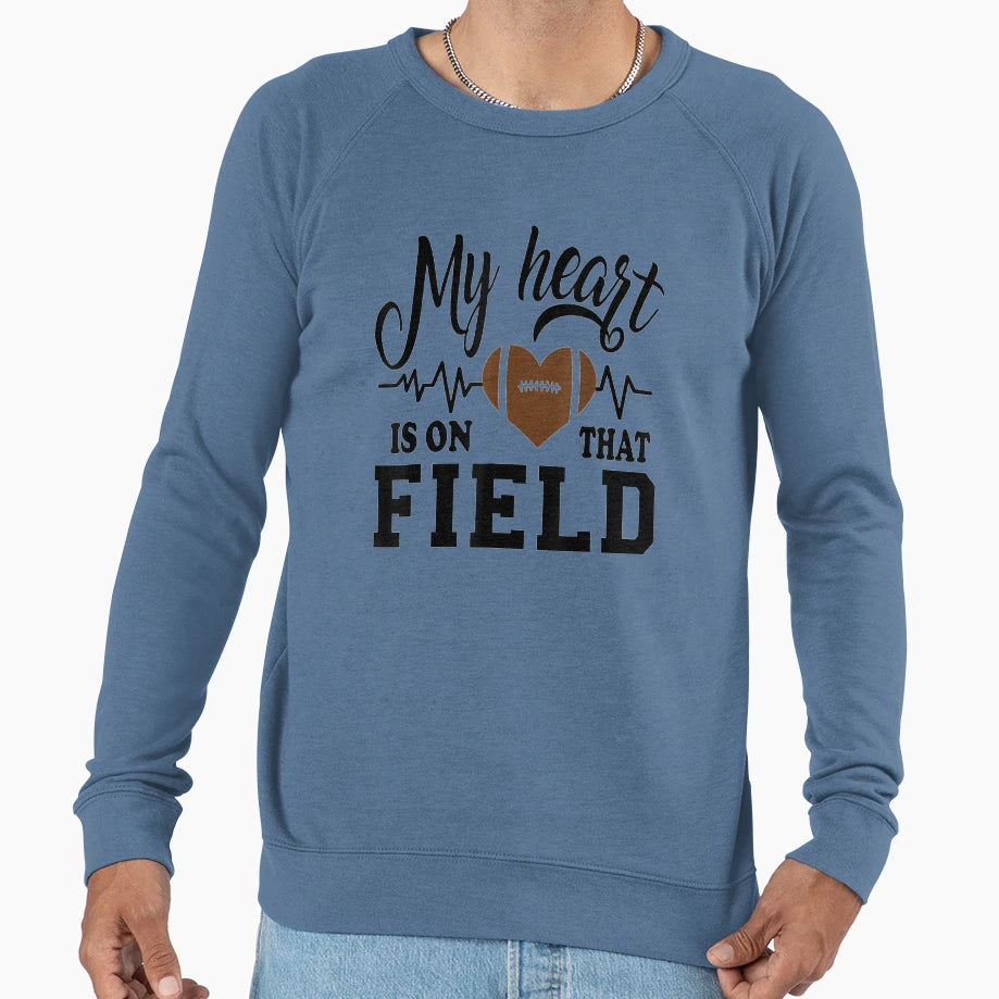 My Heart Is That Field Football Mom T-Shirt - Custom Art Print Unisex - T-Shirt, Sweatshirt, Hoodie
