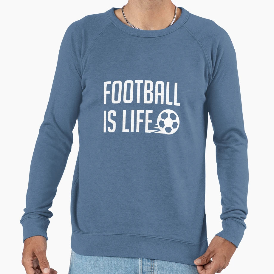 Football Is Life Red Bg Sweatshirt - Streetwear Style Unisex - T-Shirt, Sweatshirt, Hoodie