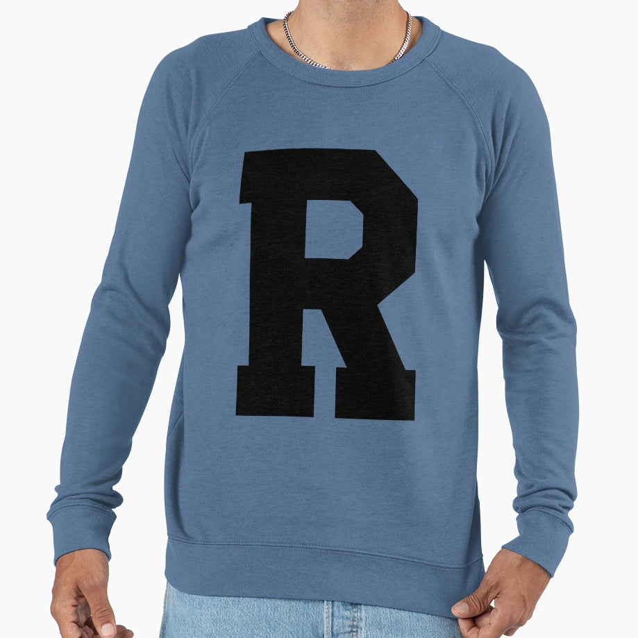 Alphabet Black R Sports Letter R Sweatshirt - Custom Art Print Men Women - T-Shirt, Sweatshirt, Hoodie