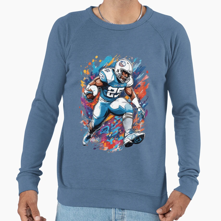 American Football Running Back Sweatshirt - Custom Art Print for Adults - T-Shirt, Sweatshirt, Hoodie