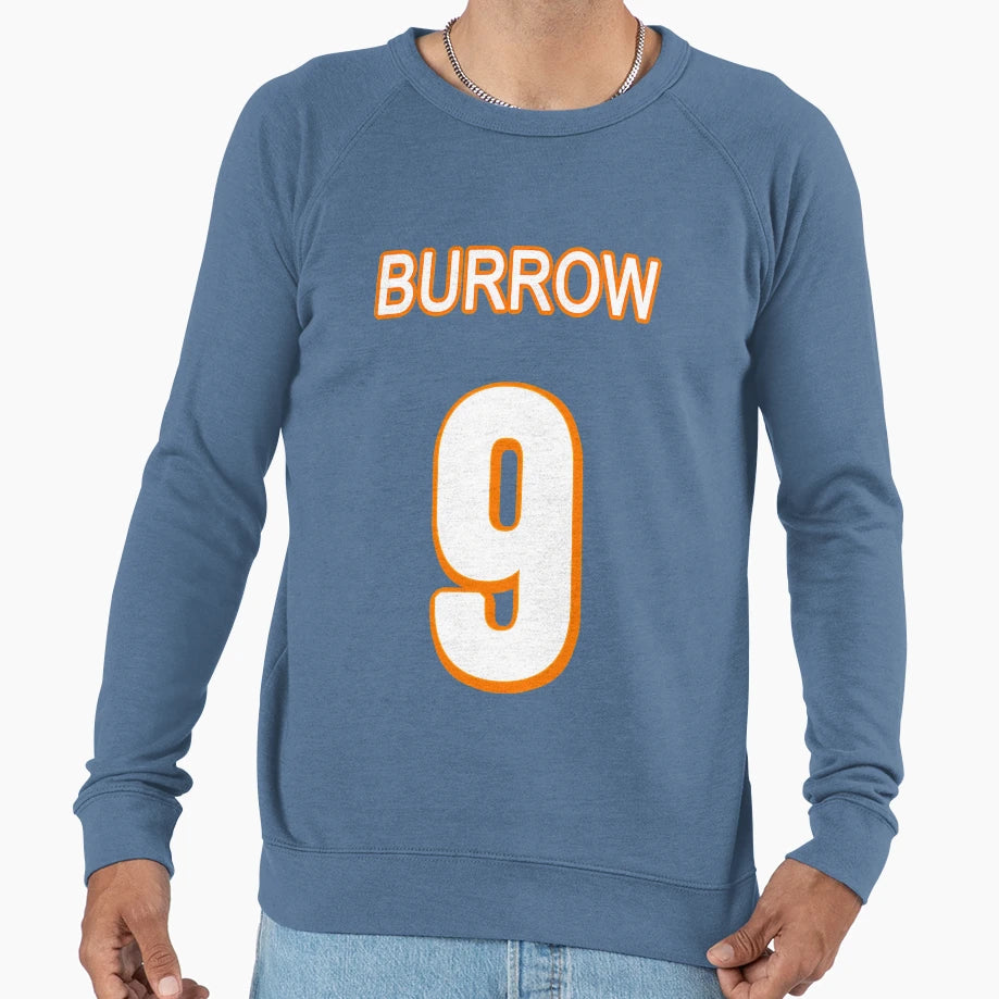 Burrow Jersey Sweatshirt - Minimalist Print for Adults - T-Shirt, Sweatshirt, Hoodie