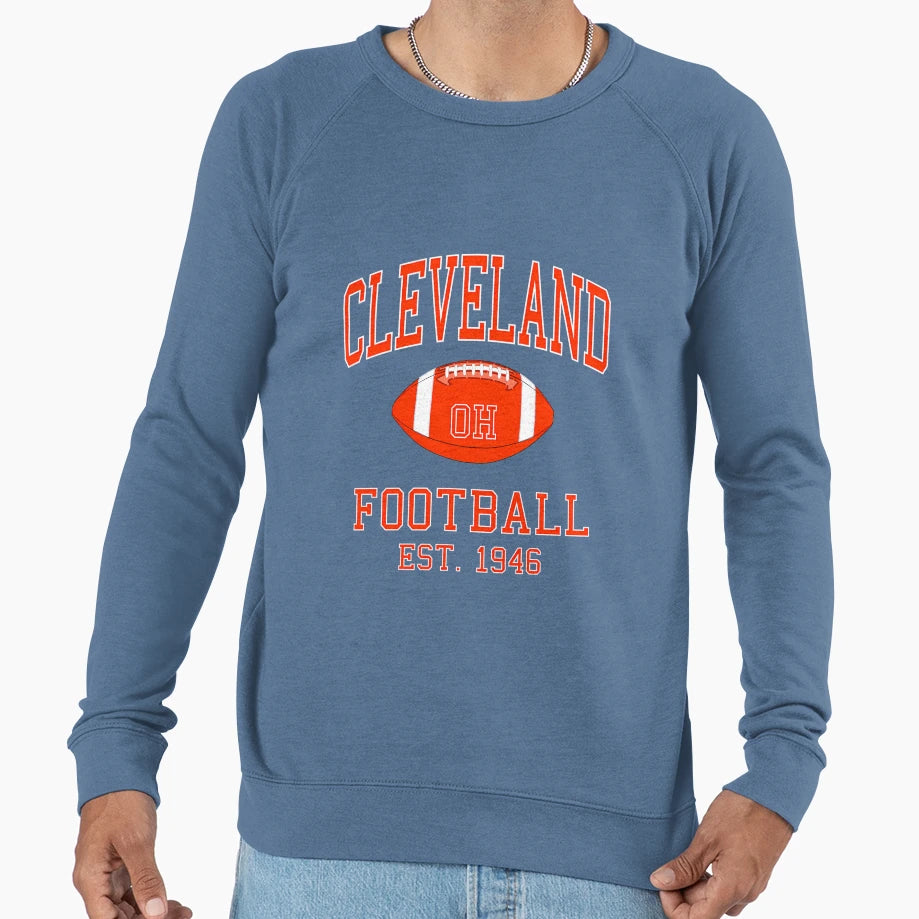 Cleveland Football Sweatshirt - Unique Graphic Men Women - T-Shirt, Sweatshirt, Hoodie