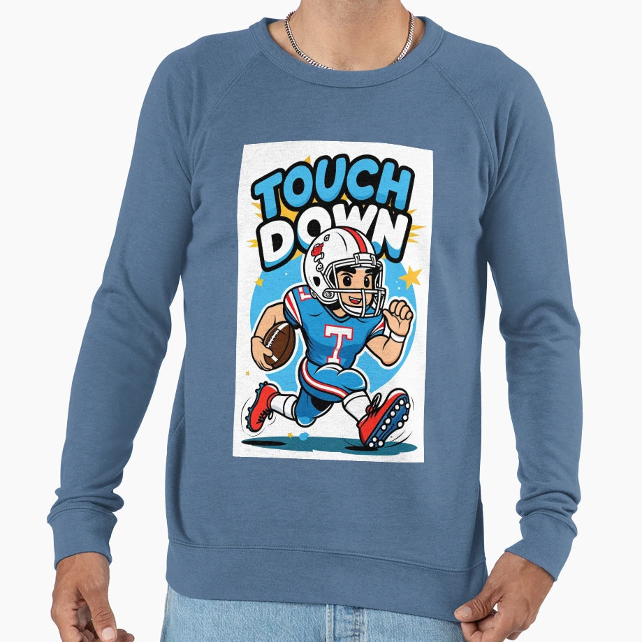 Cartoon American Football Player Sweatshirt - Trendy Graphic Unisex - T-Shirt, Sweatshirt, Hoodie