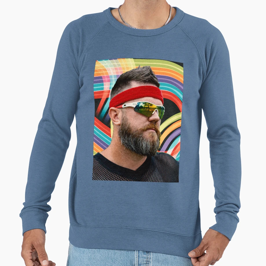 Bearded 80S Headband Sweatshirt - Streetwear Style Men Women - T-Shirt, Sweatshirt, Hoodie