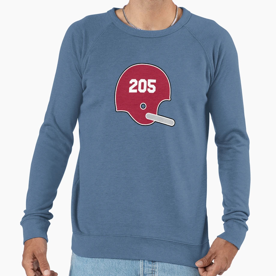 Alabama Area Code 205 Helmet Sweatshirt - Novelty Apparel for Adults - T-Shirt, Sweatshirt, Hoodie