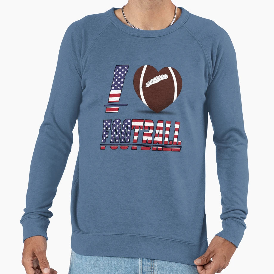 I Love Football Sweatshirt - Trendy Graphic Unisex - T-Shirt, Sweatshirt, Hoodie