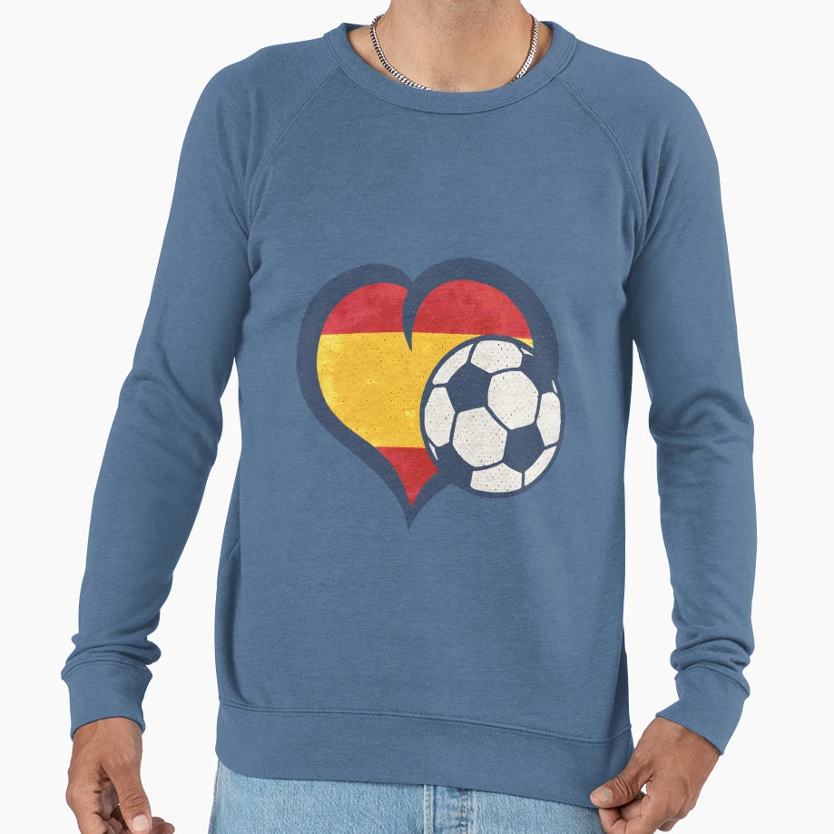 Soccer Heart Spanish Flag Woso Sweatshirt - Minimalist Print for Adults - T-Shirt, Sweatshirt, Hoodie