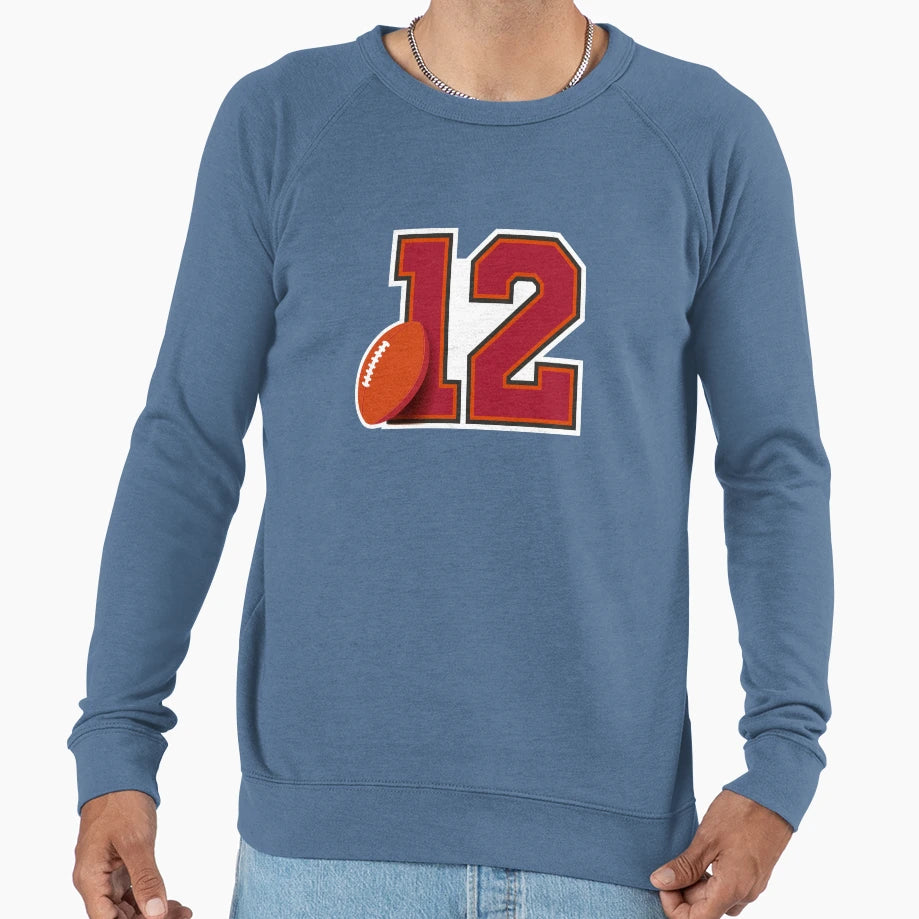 Brady 12 Football Monogram Sweatshirt - Trendy Graphic for Adults - T-Shirt, Sweatshirt, Hoodie