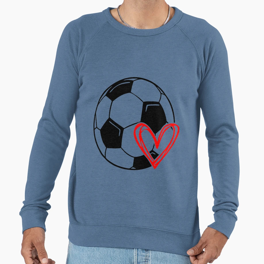 Love Soccer Heart Sweatshirt - Unique Graphic for Adults - T-Shirt, Sweatshirt, Hoodie