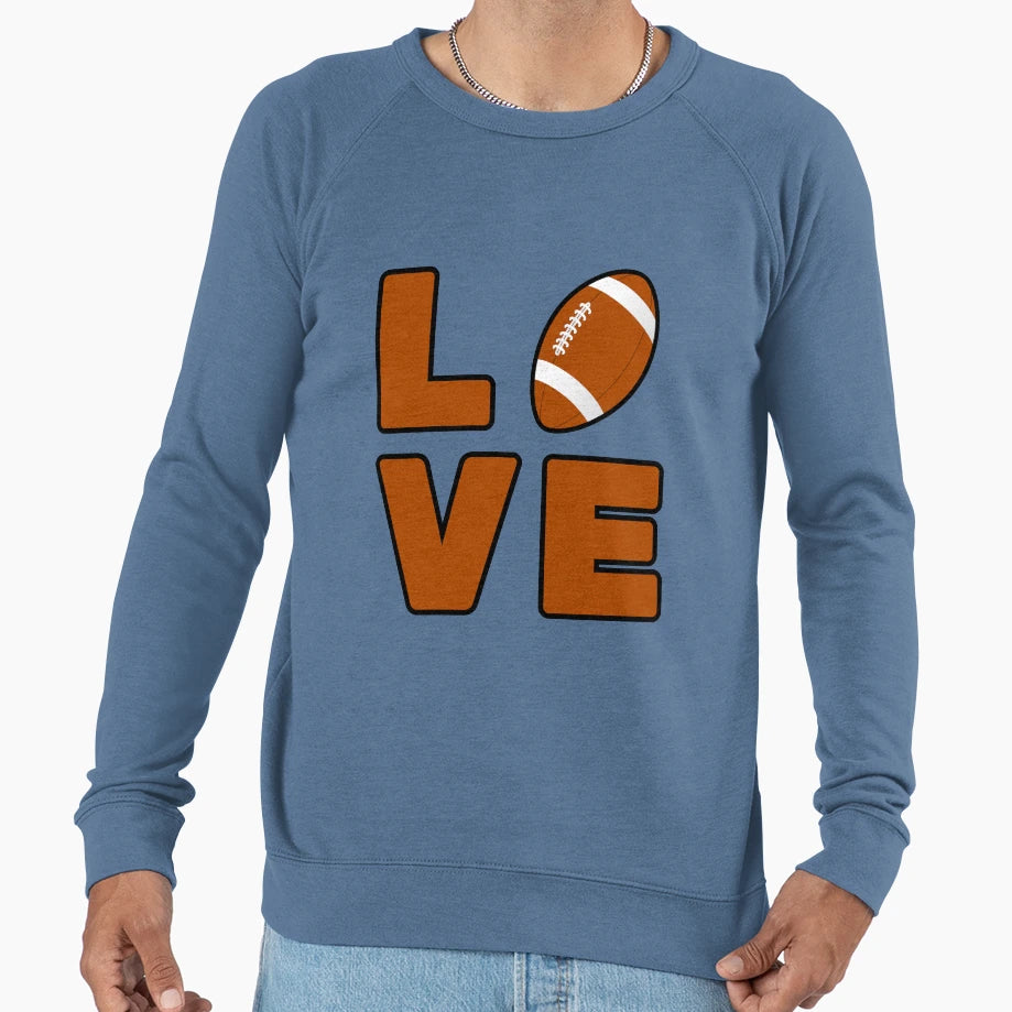 Love Football Sweatshirt - Custom Art Print for Adults - T-Shirt, Sweatshirt, Hoodie