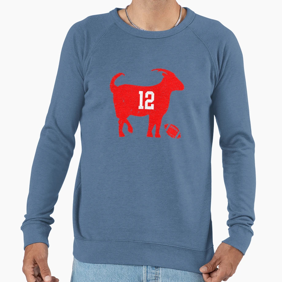 Goat 12 Tampa Bay Football Sweatshirt - Trendy Graphic Unisex - T-Shirt, Sweatshirt, Hoodie
